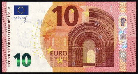 Currency Of The Eurozone New 10 Euro Banknote 2014 European Central
