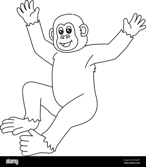 Chimpanzee Coloring Page Isolated For Kids Stock Vector Image And Art Alamy