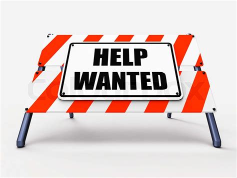 help wanted sign represents employment and wanting assistance stock image colourbox
