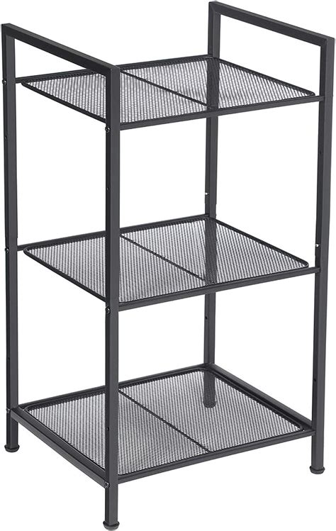 songmics bathroom shelf 3 tier storage rack for bathroom living room balcony black ubsc33bk