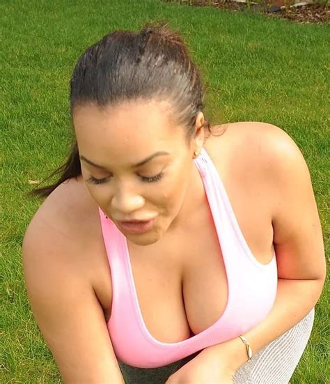 Lateysha Grace Puts On A Very Buxom Display As She Exercises In Plunging Bra Top Irish Mirror