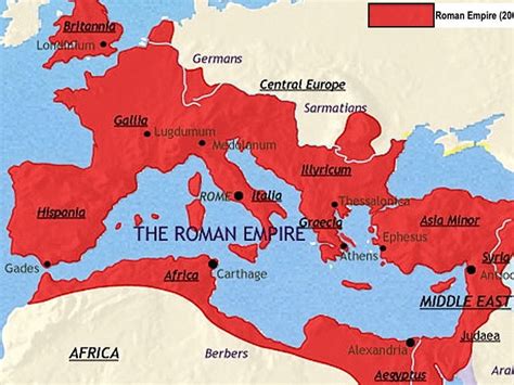 Roman Empire Labeled Map