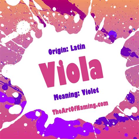 The Art Of Naming Viola