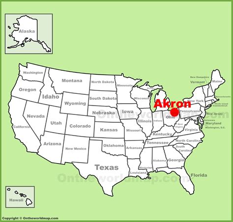 Akron Location On The Us Map