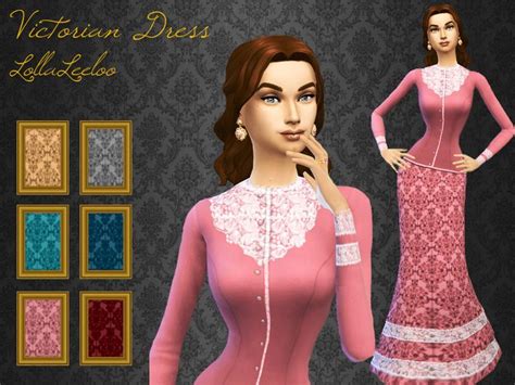 Everyday Victorian Dress By Lollaleeloo The Sims 4 Catalog Sims