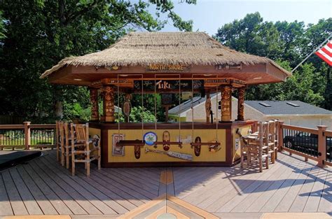 Tiki Bar With Swing Stools By Core Outdoor Living Tiki Bars Backyard