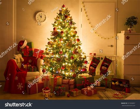 Festively Decorated Home Interior With Christmas Tree Cool Christmas