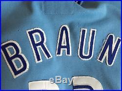 Toronto Blue Jays Powder Blue Game Worn Jersey Steve Braun Number Rare Baseball Mlb Jersey