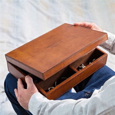 Personalised Mens Leather Storage Box By Ginger Rose