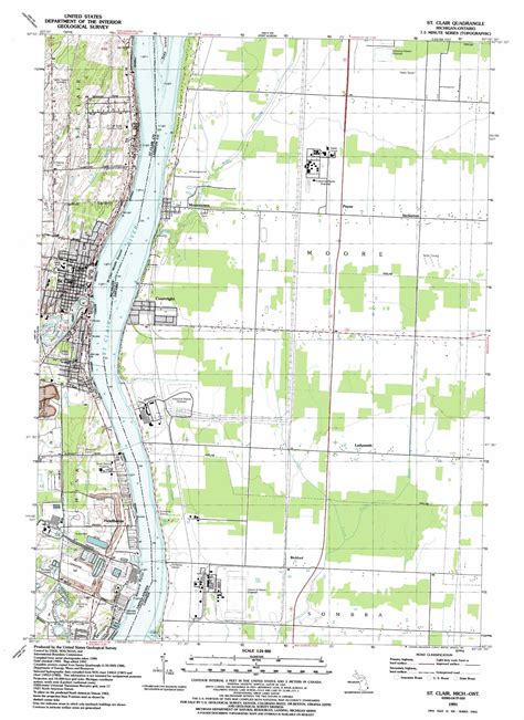 Saint Clair Topographic Map 124000 Scale Michigan