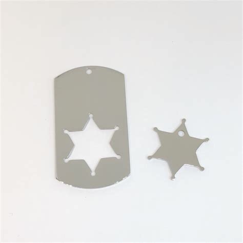 Sheriff Stainless Steel Charm Hand Stamping Blanks Sheriff Etsy