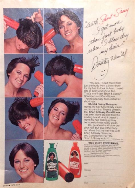 In her more youthful days, she flaunted her medium size hairstyles. Short & Sassy Ad - 1978 | Dorothy hamill, Dorothy hamill ...