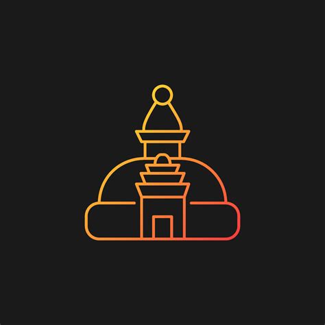 Swayambhu Stupa Gradient Vector Icon For Dark Theme Monkey Temple