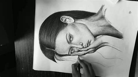 Portrait Drawing With Graphitecharcoal Pencil Youtube
