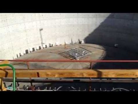 Api 650 is the standard governing welded tanks for oil storage. QCLNG tank roof raised - February 2013 - YouTube