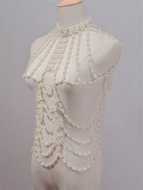 Pearl Body Chain Unique Wedding Jewelry Costume Bridal Etsy