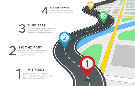 Premium Vector Highway Road Infographic With Four Steps