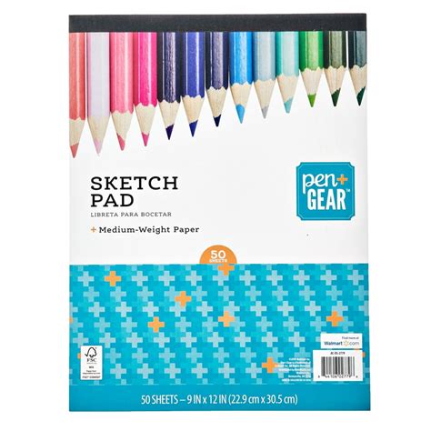 Pen Gear Medium Weight Paper Sketch Pad 50 Sheets 9 X 12