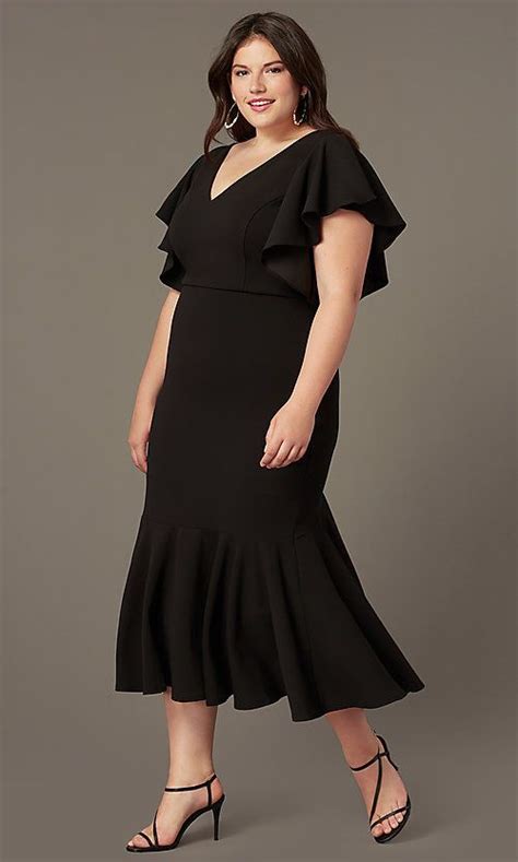 Plus Size Midi Wedding Guest Dress With Sleeves Guest Dresses Pretty