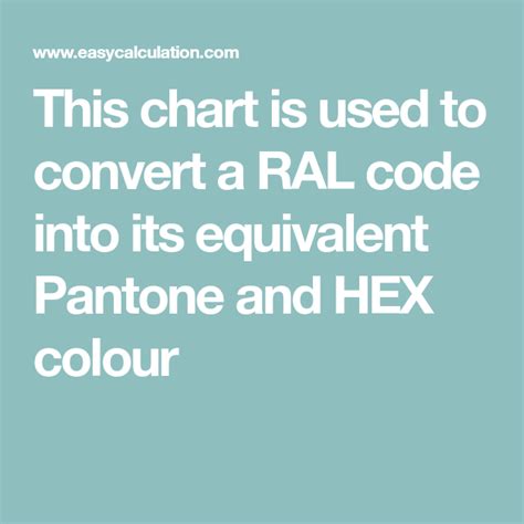 Pantone To Ral Conversion Table Color Wyvr Robtowner