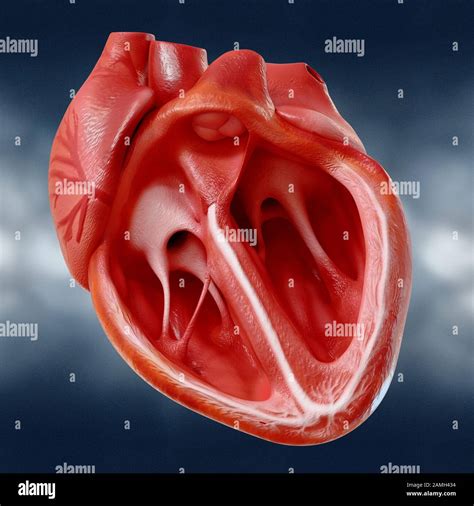 Modelo Anatómicamente Correcta Del Corazón Humano Con Los Ventrículos Y