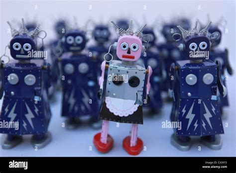 Tin Toy Robots Stock Photo Alamy