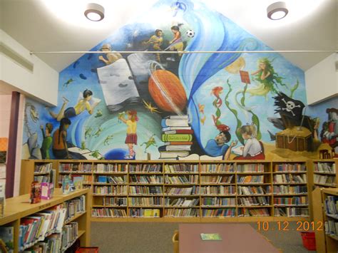South Valley Elementary School Library Library Mural Library Murals