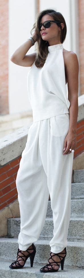 Handm White Loose Backless Halter Jumpsuit White Outfits All White