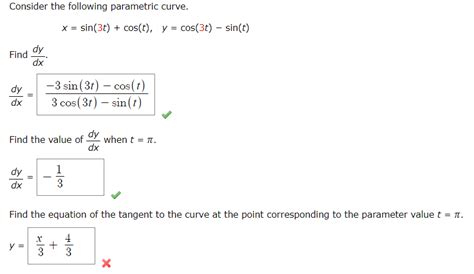 Solved Consider The Following Parametric Curve X Sin T Chegg Com
