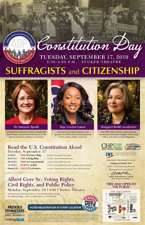Celebrate Constitution Day Sept 17 With Mtsu Womens Suffrage Panel