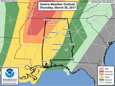Severe Storms Tornadoes Possible In Alabama On Thursday