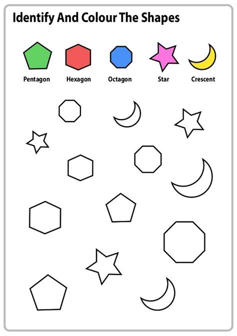 Work Sheets For Kids Shapes Color K5 Worksheets Kids Math