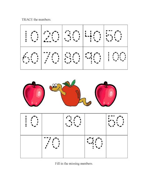 Counting By 10s Worksheets For Kindergarten Printable Kindergarten