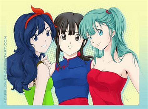 So doing a little math, we know that if bulma starts off at 16 in 749, she was born in 733. Xbooru - 3 girls aqua hair art artist request bulma briefs ...