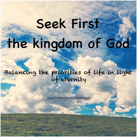 Seek First The Kingdom Of God All You Need Infos
