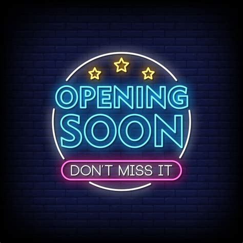 Opening Soon Neon Signs Style Text Vector 2418335 Vector Art At Vecteezy