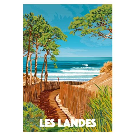 Affiche Des Landes Format 30 X 40 Cm Support Papier 250g Satin
