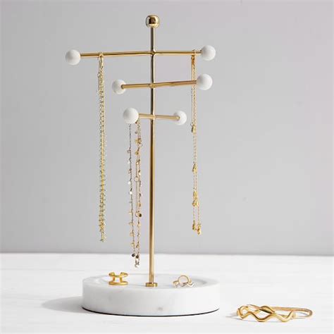 Marble And Gold Necklace Holder In 2020 Necklace Holder Jewelry