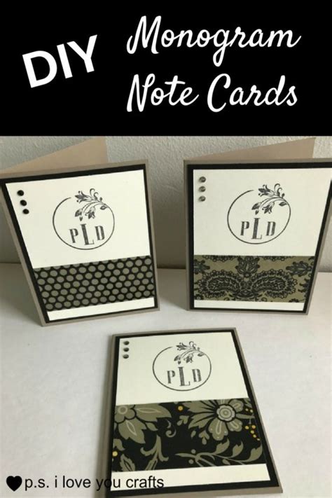 For more cards, click on the more button. DIY Monogram Note Cards - P.S. I Love You Crafts