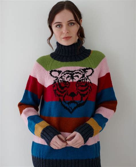 Martin Storey Tiger Jumper Knitting Patterns Lets Knit Magazine