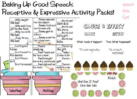 Speech Time Fun Baking Up Good Speech Receptive And Expressive Language