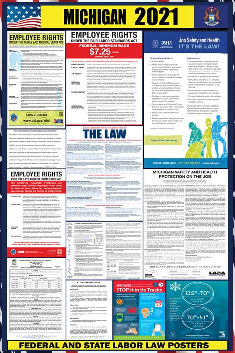 Health and safety law poster 2021. 2021 Michigan Labor Law Posters ⭐ | State, Federal, OSHA ...