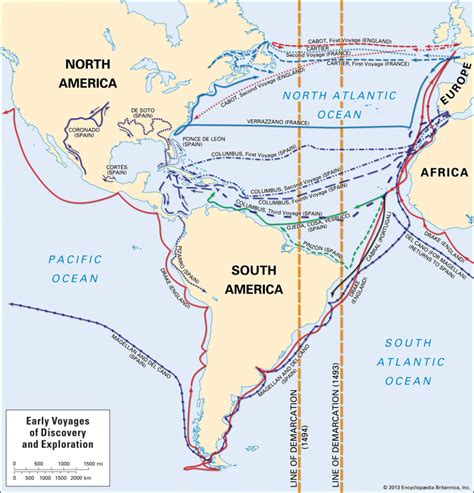 Christopher Columbus Sea Route Map
