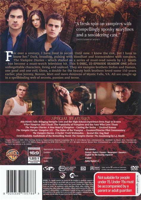 The Vampire Diaries Complete First Season 1 Dvd 2005 R4 Aust 5 Discs Vgc