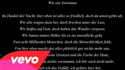All lyrics provided for educational purposes and. Astronaut Sido Lyrics / Text - YouTube