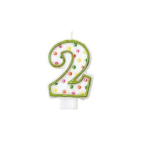 Polka Dot Number Candle 2 Party Value