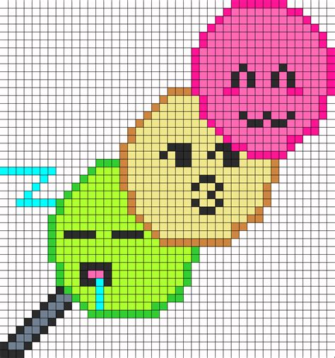 Maybe you would like to learn more about one of these? Kawaii Dangos Perler Bead Pattern | Bead Sprites | Food ...