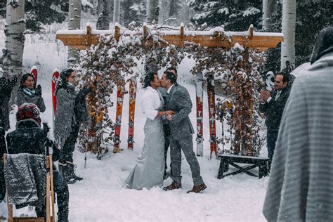 A Winter Ski Ceremony Durango Weddings Magazine