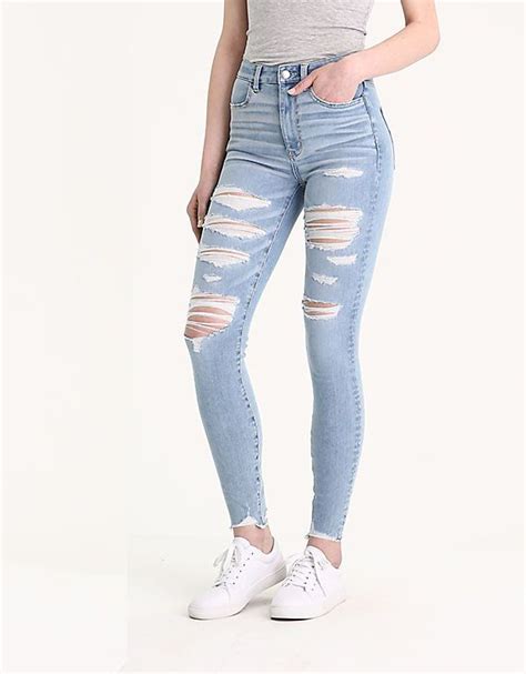 ae ne x t level 360 highest waist jegging crushed ice american eagle outfitters cute ripped
