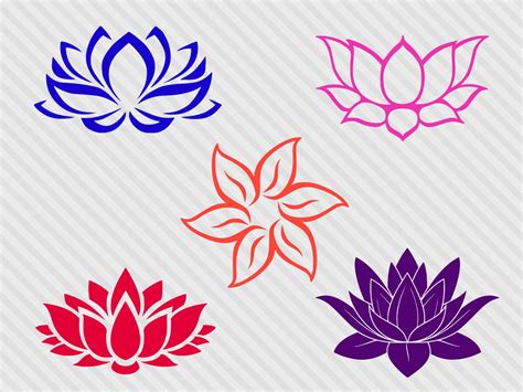 Craft Supplies And Tools Pink Lotus Flower Cut File Png Dxf Eps Pdf Jpeg